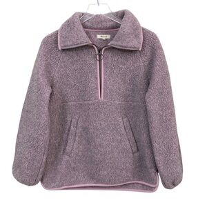 Madewell | Fleece Half-Zip Jacket Small Mauve
